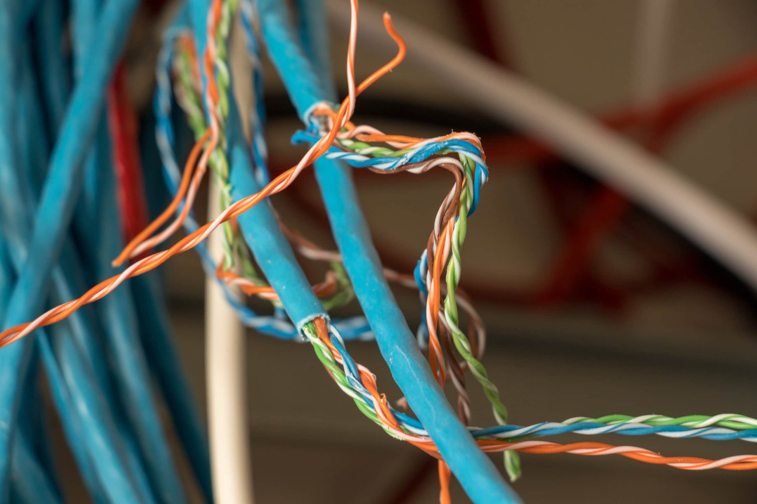 electric cables close up