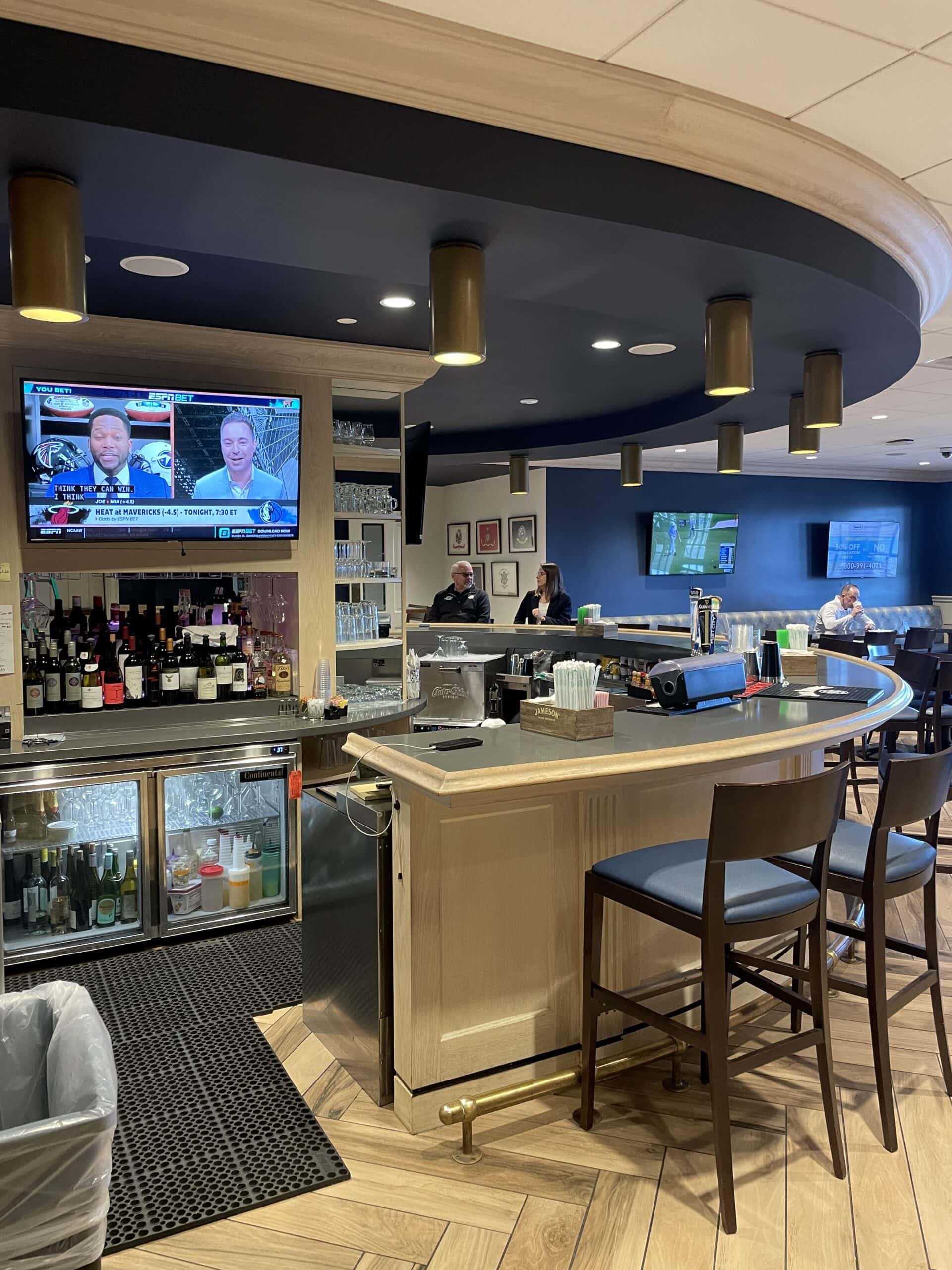 AV installation services for a retail counter with display and customer service technology