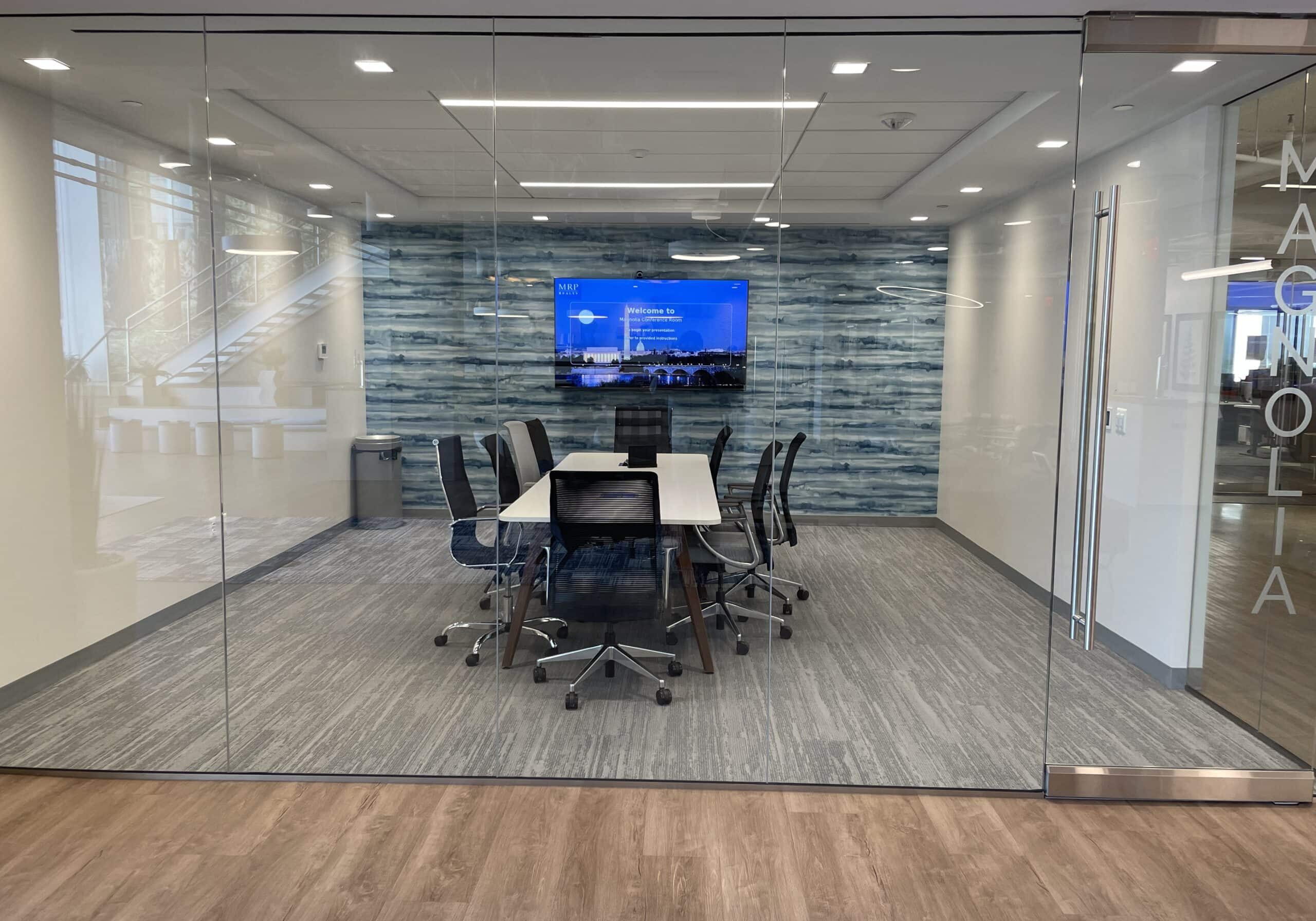 commercial AV conference room with video conferencing system