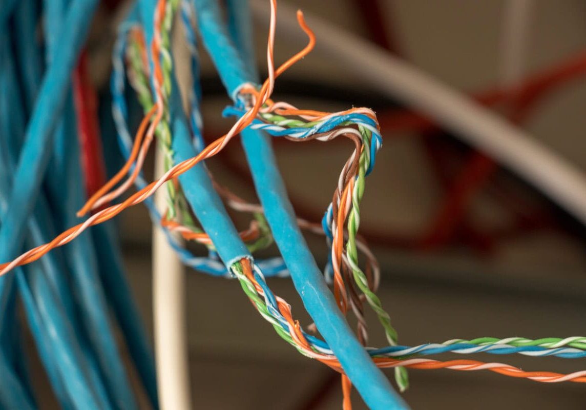 electric cables close up