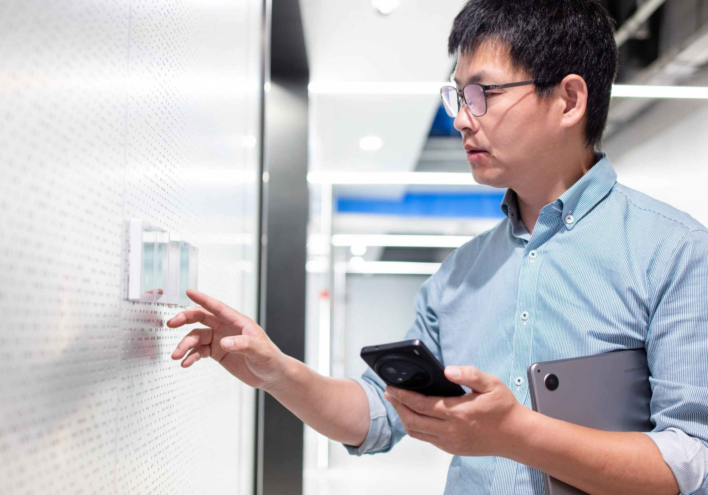 Business technology integration services for climate control panels in a commercial building